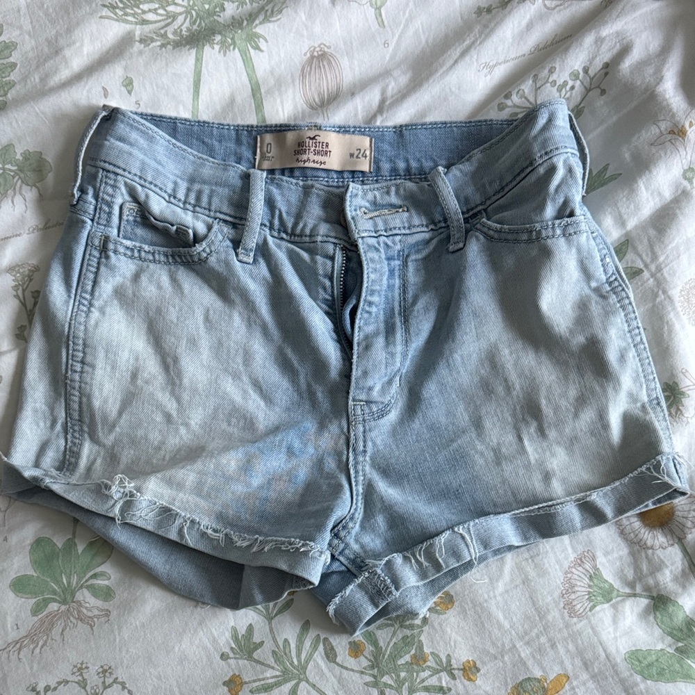 Hollister Women's Faded Blue Jean Shorts